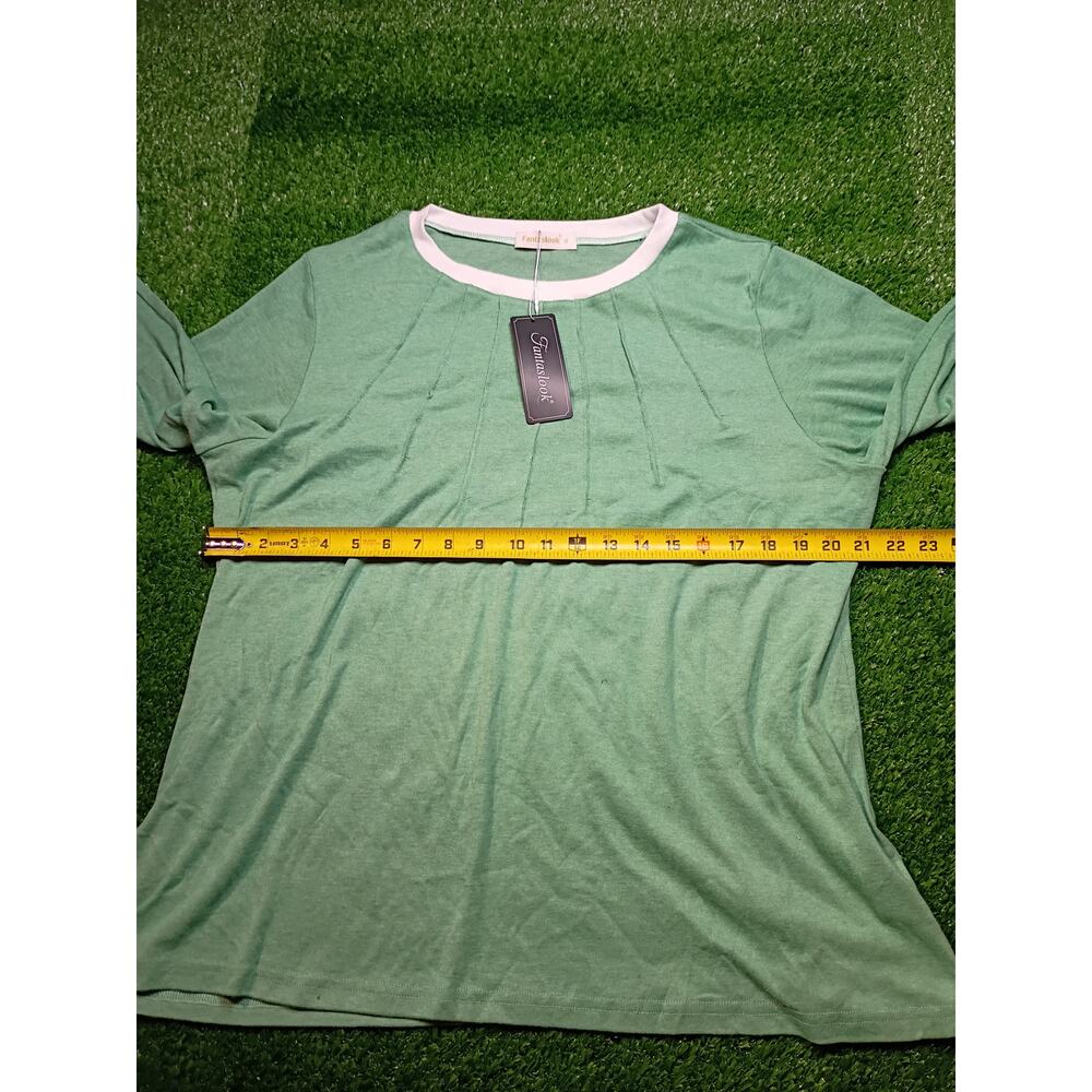 Fantaslook Women's Green Blouse - Pleated & Stylish XL NWT - Picture 4 of 6